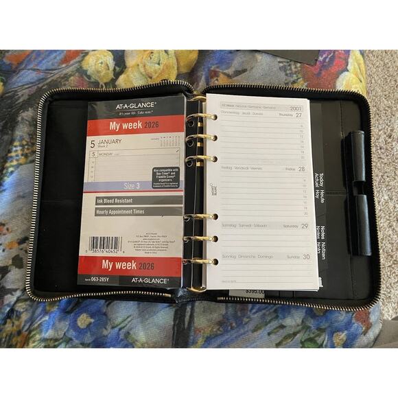 Montblanc Blk Leather Zipper Around Planner/organizer NWT, 4x6 Width 11/2” - Picture 7 of 15